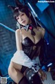 Coser @ 水 淼 Aqua Vol.054: 碧蓝 航线 爱 宕 犬 同人 机车 (40 photos)